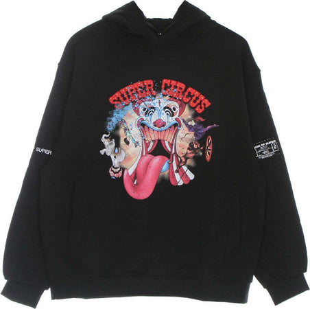 VISION-OF-SUPER-Felpa-Leggera-Cappuccio-Uomo-Tongue-Print-Oversize-Hoodie-Black-da-uomo