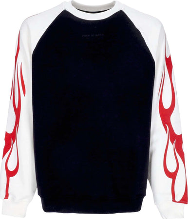 VISION-OF-SUPER-Felpa-Leggera-Girocollo-Uomo-Flames-Crewneck-Off-White/black/red-da-uomo