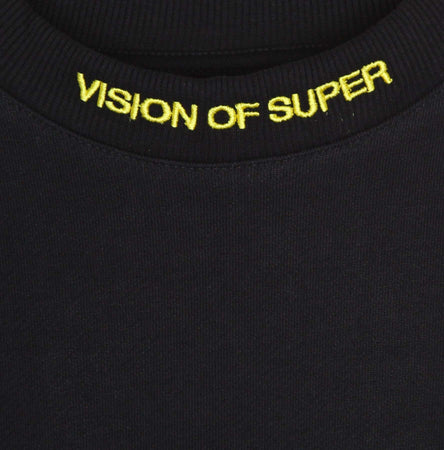 VISION-OF-SUPER-Felpa-Leggera-Girocollo-Uomo-Red-Shaded-Flames-Crewneck-Black/red-da-uomo