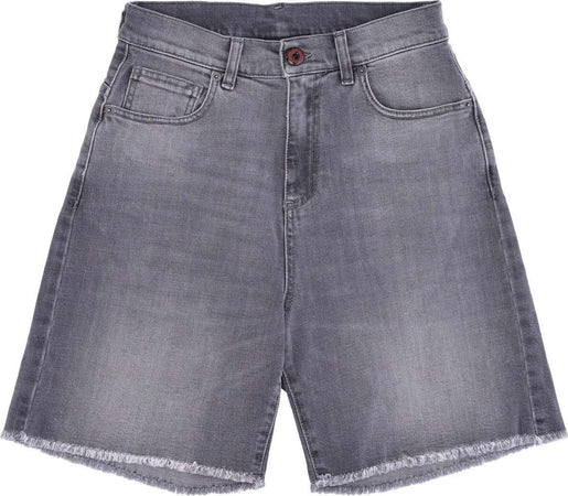 VISION-OF-SUPER-Jeans-Corto-Uomo-Red-Coating-Denim-Shorts-Grey-da-uomo