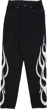 VISION-OF-SUPER-Jeans-Uomo-Flames-Denim-Pants-Black/white-da-uomo