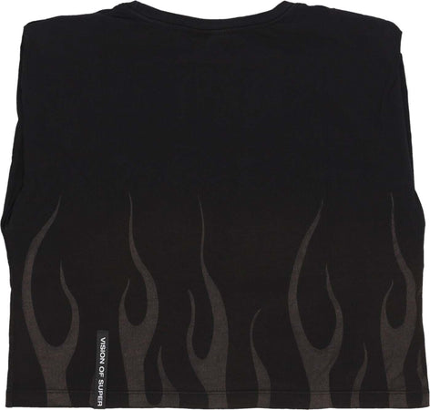 VISION-OF-SUPER-Maglietta-Donna-Corrosive-Flames-Tee-Black-da-donna