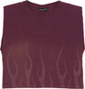 VISION-OF-SUPER-Maglietta-Donna-Corrosive-Flames-Tee-Grape-da-donna