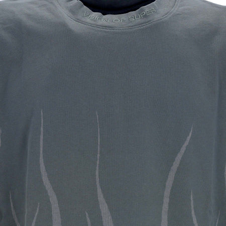 VISION-OF-SUPER-Maglietta-Uomo-Corrosive-Flames-Tee-Balsam-Green-da-uomo
