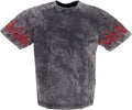 VISION-OF-SUPER-Maglietta-Uomo-Embroidered-Flames-Tee-Grey/red-da-uomo