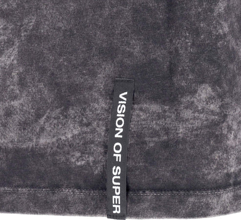 VISION-OF-SUPER-Maglietta-Uomo-Embroidered-Flames-Tee-Grey/red-da-uomo