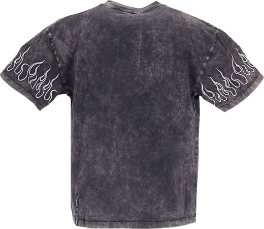 VISION-OF-SUPER-Maglietta-Uomo-Embroidered-Flames-Tee-Grey/white-da-uomo