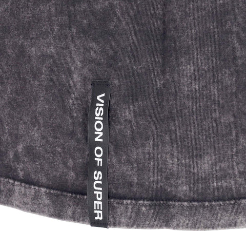 VISION-OF-SUPER-Maglietta-Uomo-Embroidered-Flames-Tee-Grey/white-da-uomo