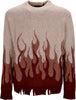 VISION-OF-SUPER-Maglione-Uomo-Double-Flames-L/s-Jumper-Grape-Wine-da-uomo