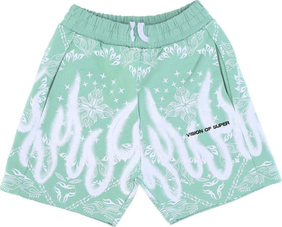VISION-OF-SUPER-Pantalone-Corto-Tuta-Uomo-Bandana-Print-Shorts-Green-da-uomo