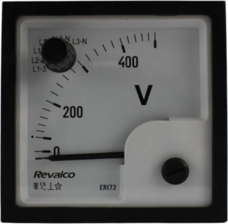 Voltmetro-analogico-90gradi-FE.72-500VAC-+-commutatore-di-fase-Re.val.co