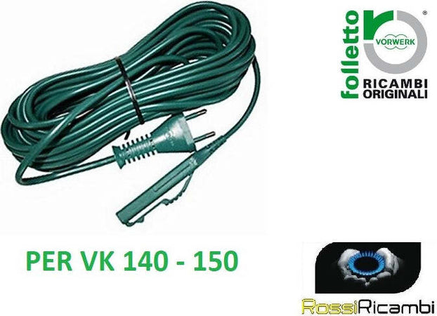 VORWERK FOLLETTO - CAVO ALIMENTAZIONE PER VK 140 - 150 - 7 METRI - ORIGINALE Casa e cucina/Aspirapolvere e pulizia di pavimenti e finestre/Accessori per aspirapolvere/Batterie e parti sostitutive Rossi Ricambi - Venetico Marina, Commerciovirtuoso.it