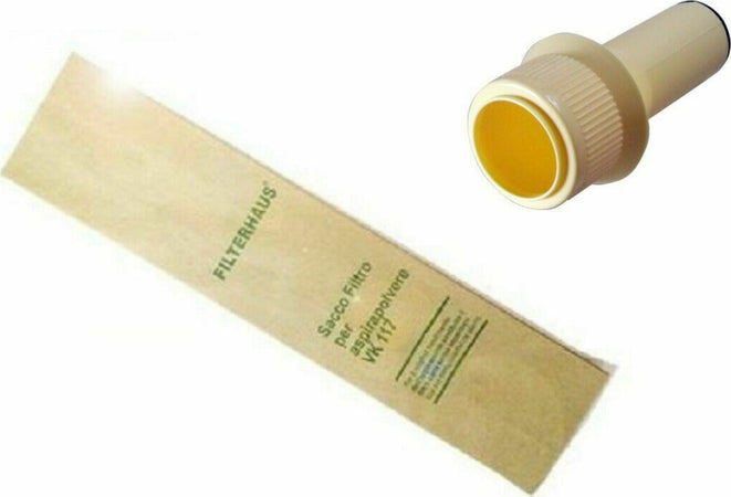 VORWERK FOLLETTO BOCCHETTONE PORTA SACCHETTO CON 10 SACCHETTI PER VK116 - VK117 Casa e cucina/Aspirapolvere e pulizia di pavimenti e finestre/Accessori per aspirapolvere/Batterie e parti sostitutive Rossi Ricambi - Venetico Marina, Commerciovirtuoso.it