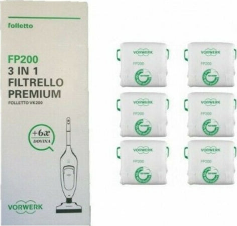 VORWERK FOLLETTO CONFEZIONE 6 SACCHETTI PER MODELLO VK200 VK220S ORIGINALE Casa e cucina/Aspirapolvere e pulizia di pavimenti e finestre/Accessori per aspirapolvere/Batterie e parti sostitutive Rossi Ricambi - Venetico Marina, Commerciovirtuoso.it