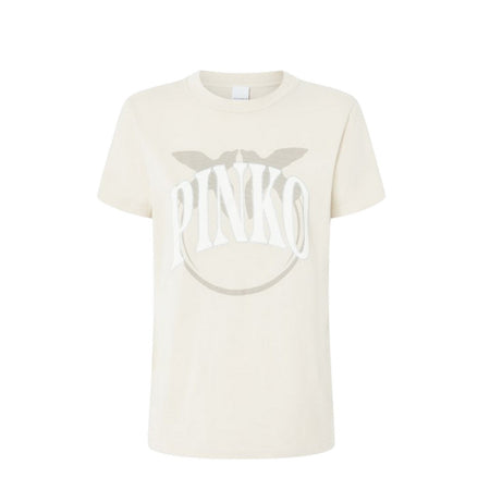 Pinko t-shirt donna pinko - start t-shirt jersey tinto old - beige da donna