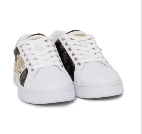 Guess Fl5 Riy-fal12 Sneakers Donna Punta Tonda Con Lacci E Suola In Gomma 2,5cm Scarpe Casual Con Fodera Interna E Logo