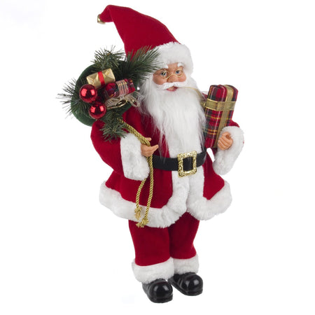 Babbo Natale pupazzo "Tradizionale" con vestito Rosso per Interni ed Esterni