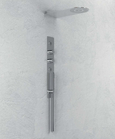 Wall Kit A Parete Da Incasso A Muro Acciaio Inox + Soffione Doccia a Parete Acciaio Inox Punta Tonda Fai da te/Attrezzature per cucine e bagni/Attrezzature per bagni/Docce e componenti doccia/Filtri supporti e soffioni doccia/Docce fisse Ogomondo - Martina Franca, Commerciovirtuoso.it
