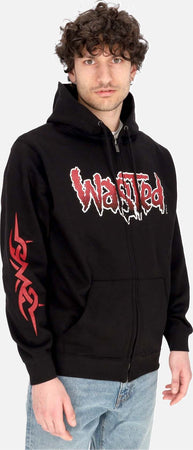 WASTED-PARIS-Felpa-Cappuccio-Zip-Uomo-Blind-Zip-Hoodie-Black-da-uomo