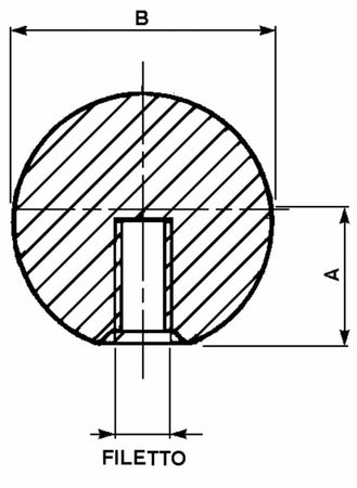 Pomolo a sfera Ø 40mm filetto 12MAx18mm