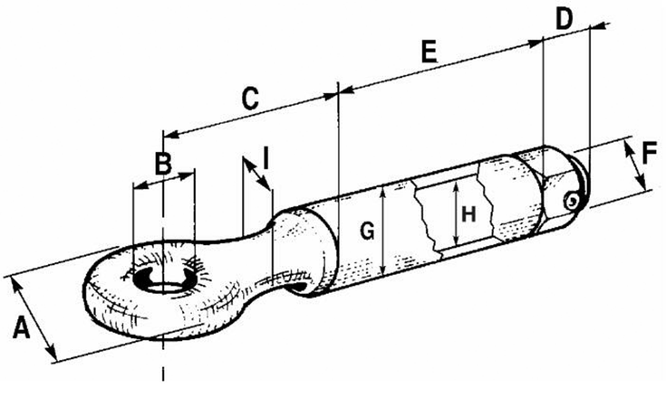 Occhione girevole categoria E bussola Ø 51x150mm omologato