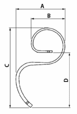 Molla flex per vibrocoltivatori scorrevole con vomere 32x10mm