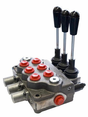 Distributore idraulico da 1/2" a 3 leve doppio effetto 80L
