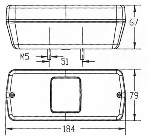 Fanale posteriore dx 184x79x67mm