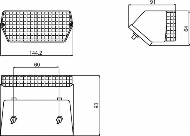 Fanale direzione-posizione dx 144,2x64mm