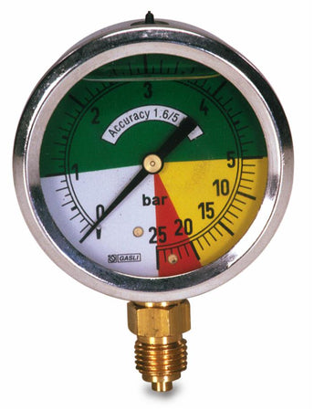 Manometro isometrico alla glicerina Ø 63mm filettatura 1/4" cilindrico