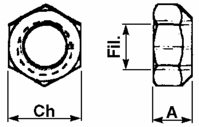 Dado conico M28x1,5 per punte rotoballe