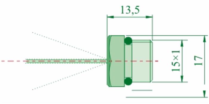 Ugello cono M15 x 1 con foro Ø 2,5mm