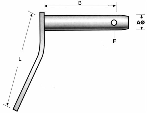 Perno terzo punto di 123mm con maniglia
