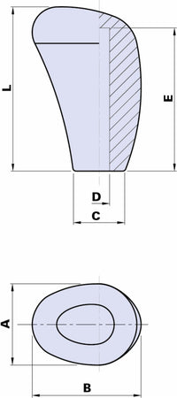 Pomolo cambio con foro Ø 16mm confezione da 3 pezzi