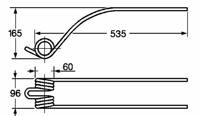 Dente giroandanatore adattabile Fella 160111 filo 9,5