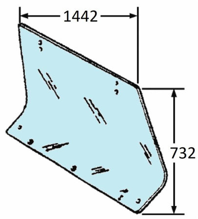 Cristallo posteriore adattabile al riferimento originale Fiat 5129357 per cabina CS 13,17,19,22,23,Confort larga,