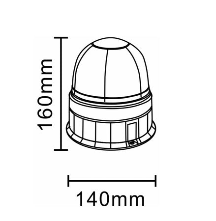 Lampeggiante alogeno per trattori base piana 12V 55W luce rotazionale
