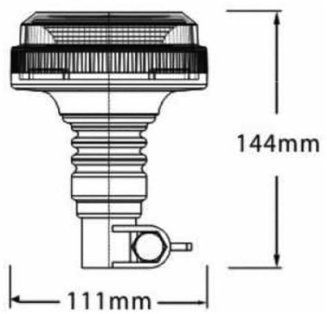 Lampeggiante a LED 12-24V base a baionetta 144x111mm