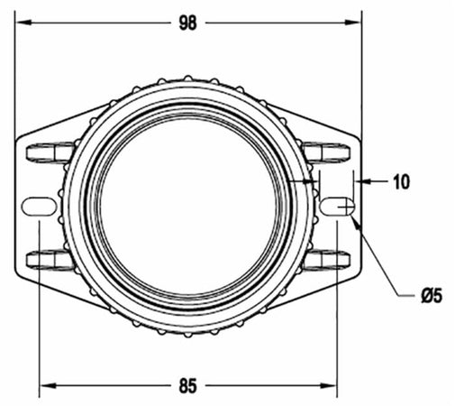 Lampeggiante a LED 10-100V base piana
