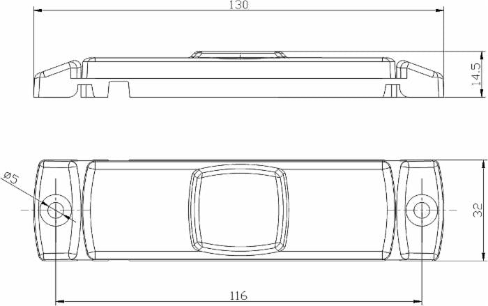 Fanale di ingombro a LED rosso 12-36V