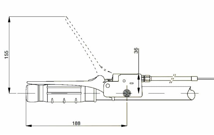 Leva arresto motore per diesel a trasmissione meccanica con Ø tubo 22mm