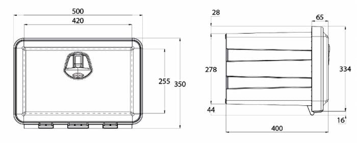 Cassetta porta attrezzi in plastica 500x350x400