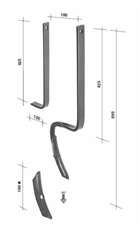 Molla rompitraccia senza vomere 32x10mm 695mm