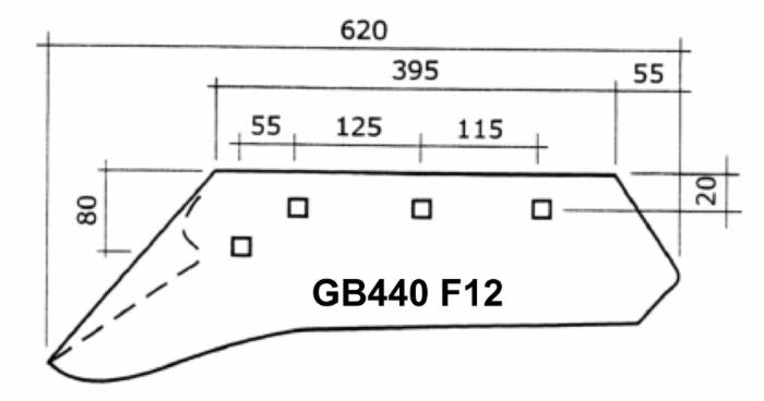 Vomere adattabile Moro GB440 F12 sx