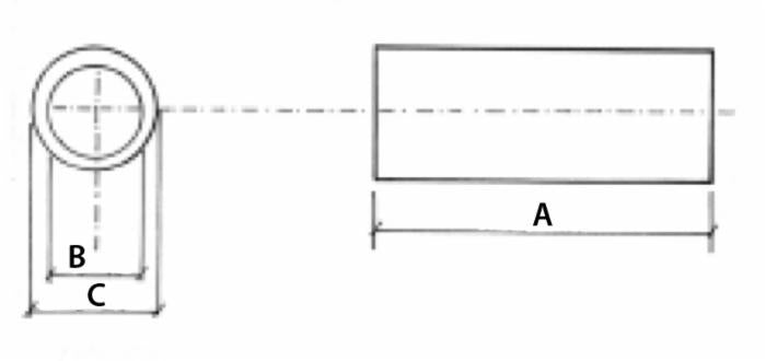 Boccola per ancora tiller lunghezza 50mm confezione da 5 pezzi