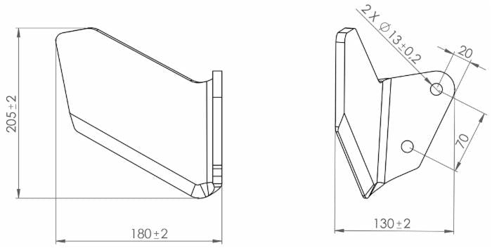 Aletta dx per ancora 60x25 adattabile Deltaflex