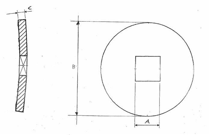 Flangia 145X15 foro quadro 41mm concava