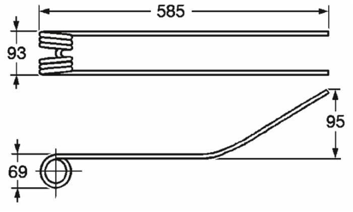 Dente giroandanatore adattabile Fahr 1660,6394 filo 9