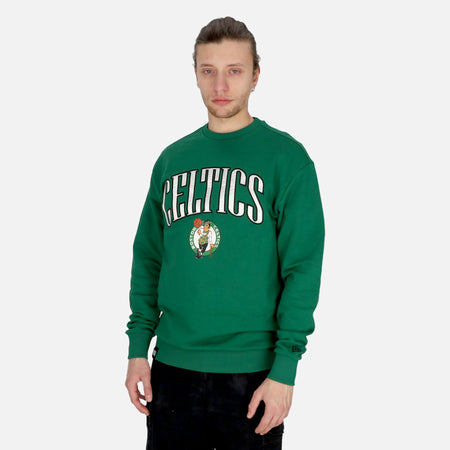 NEW ERA Felpa Leggera Girocollo Uomo Nba Arch Graphic Oversize Crew Boscel Kelly Green/white da uomo