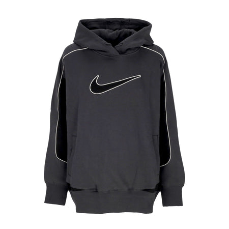 Nike Felpa Cappuccio Donna W Sportswear Swoosh Oversize Hoodie Anthracite/black/white da donna